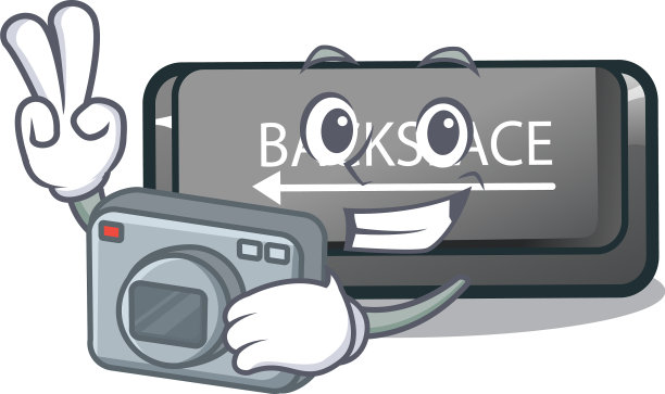 摄影师退格按钮上安装卡通图片下载