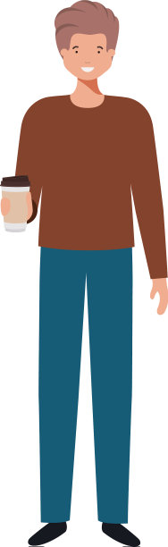 一个装着塑料咖啡的人图片下载