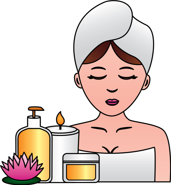 浴巾水疗的女人图片下载