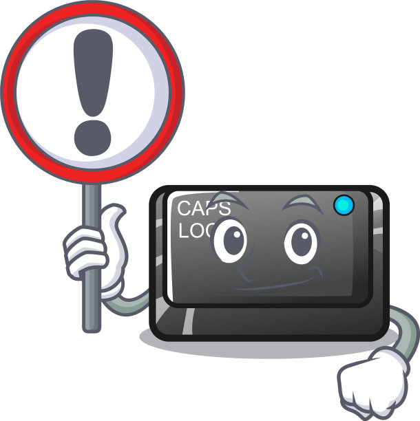 电脑卡通上有一个带符号的锁钮图片下载