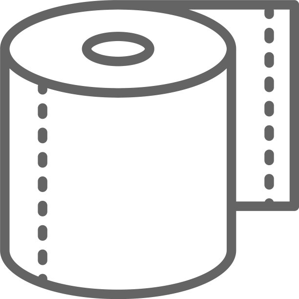卷筒卫生纸餐巾纸线条图标图片下载