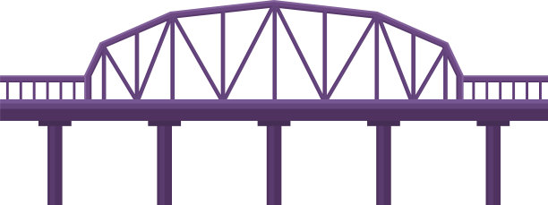 白色背景上的紫色桥图片下载