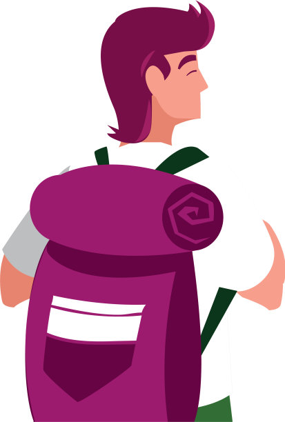 带旅行袋的爱冒险的男人图片下载