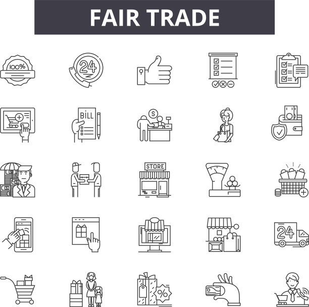 为网页和手机设计的公平贸易线图标图片下载