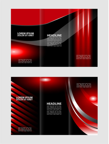 三折的小册子和目录设计模板图片下载