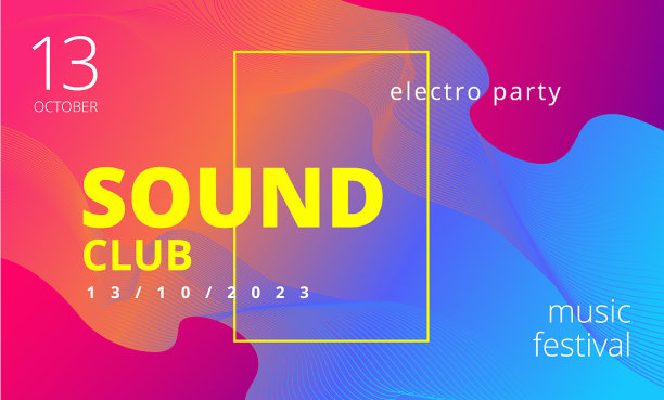 电子音乐海报现代俱乐部派对传单图片下载