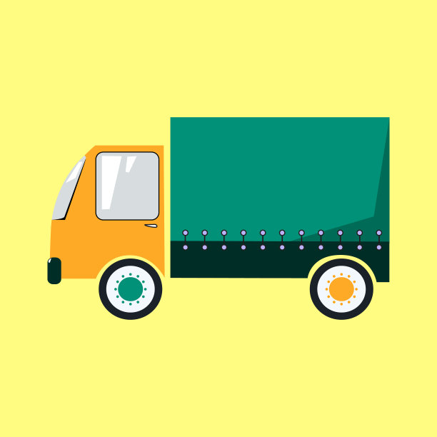 卡通风格的彩色货车图片下载