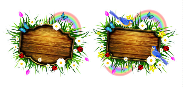 草坪上的木板图片下载