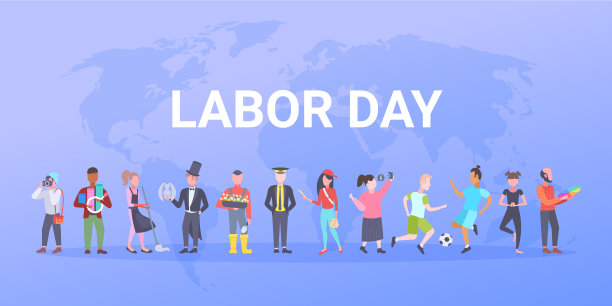 劳动节海报不同专业的人图片下载