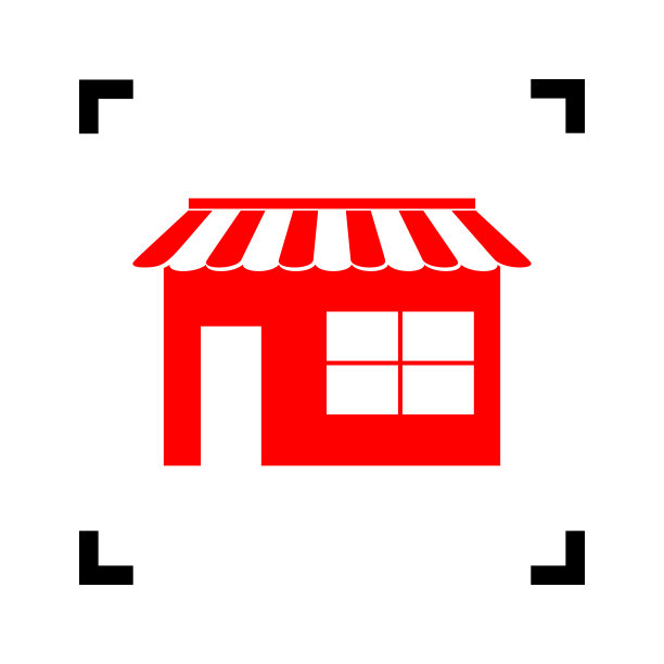 店内有红色的标志图标图片下载