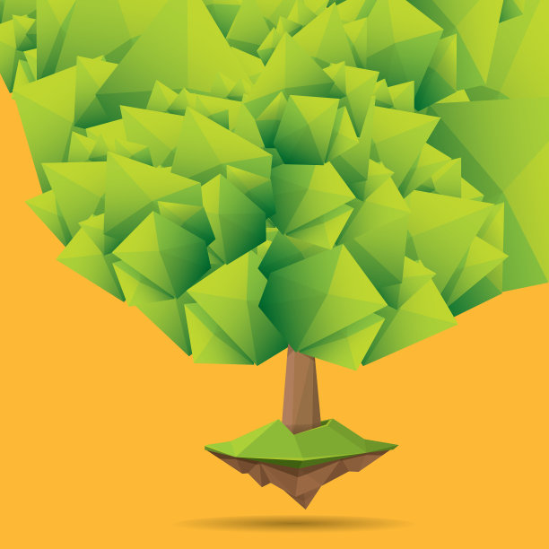 夏季绿色低聚花柱树孤立上图片下载