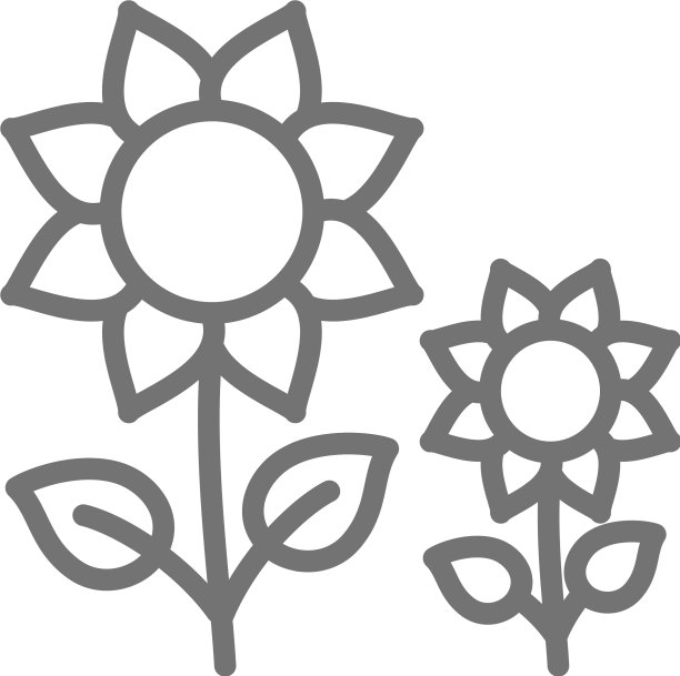 向日葵花线图标图片下载