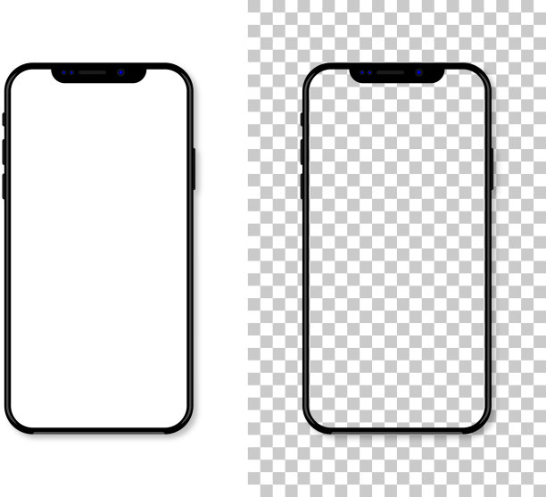 新版本的黑色超薄智能手机与空白图片下载