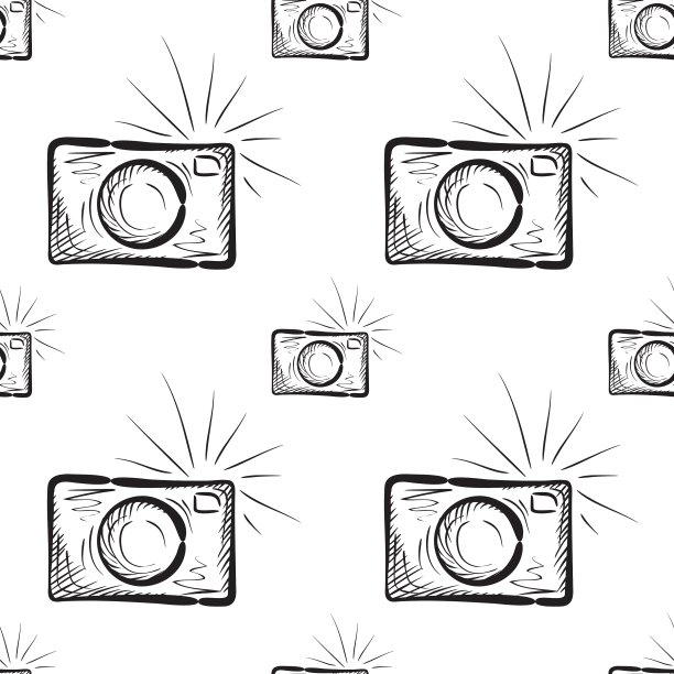 复古照片相机无缝图案图片下载
