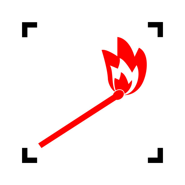 火柴标志里面有红色的图标图片下载