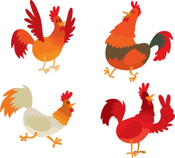 可爱的卡通公鸡图片下载