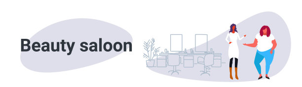 女美容师在和胖女人讨论图片下载