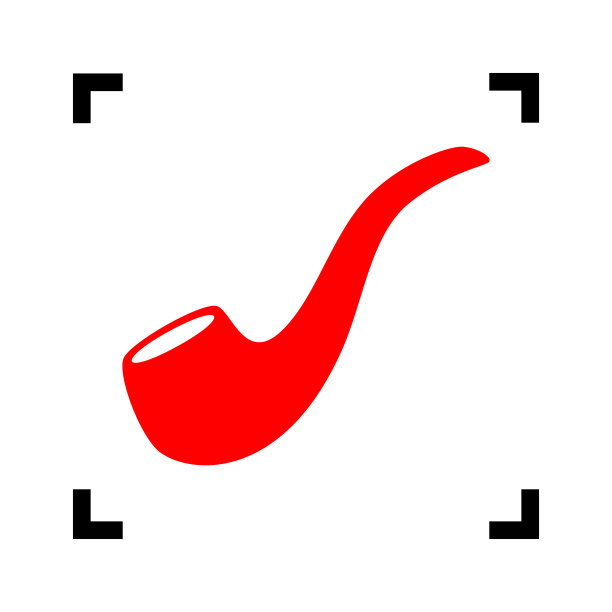 烟管标志黑色里面的红色图标图片下载