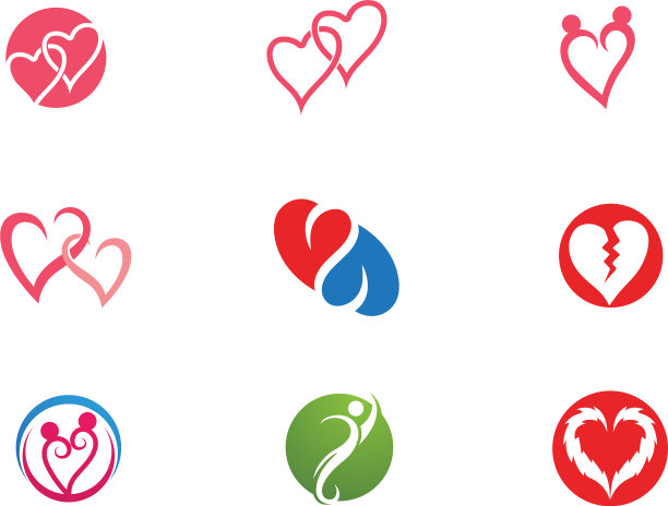 爱心标志和模板图片下载