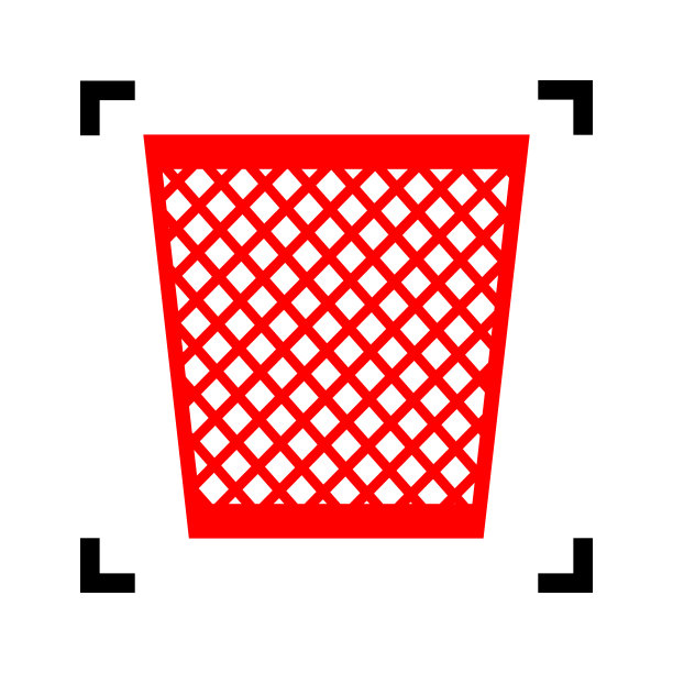 垃圾标志里面有红色的图标图片下载