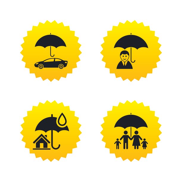 家庭房地产或家庭保险图标图片下载