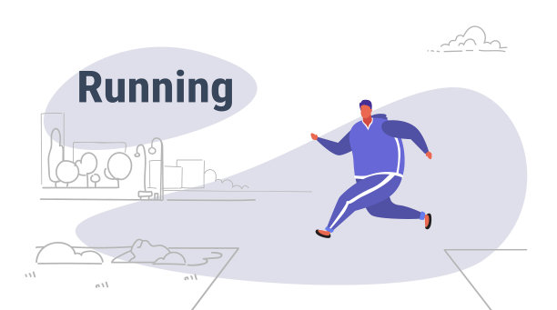 超重男子在城市户外公园跑步图片下载