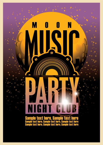 夜总会月亮音乐派对的海报图片下载