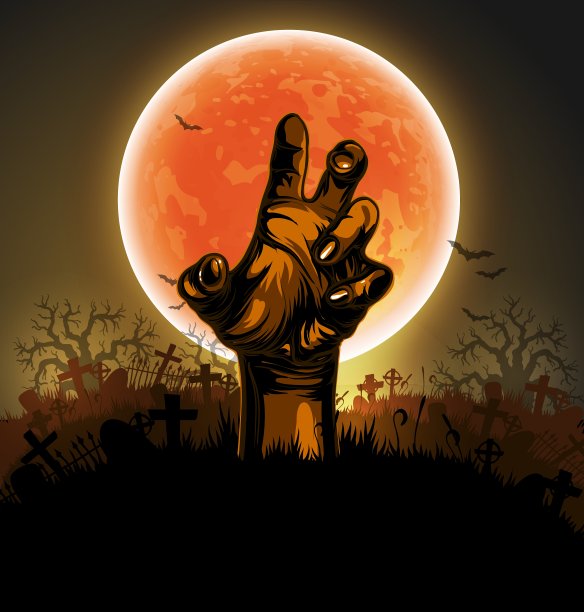 万圣节背景与手图片下载