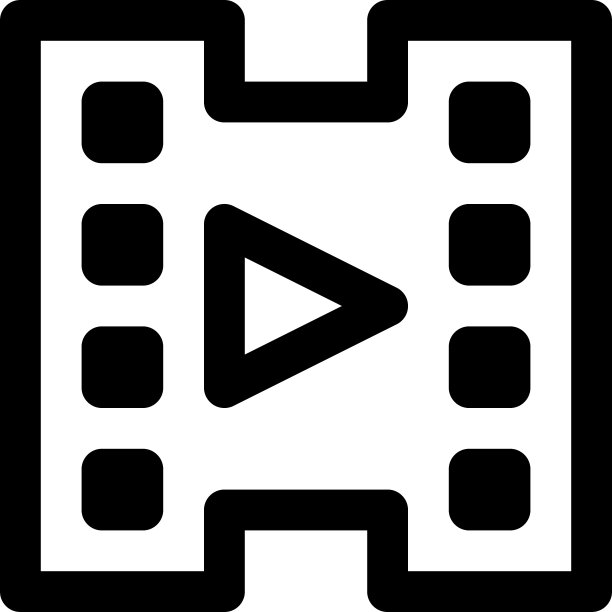 视频播放器图标与线条风格图片下载