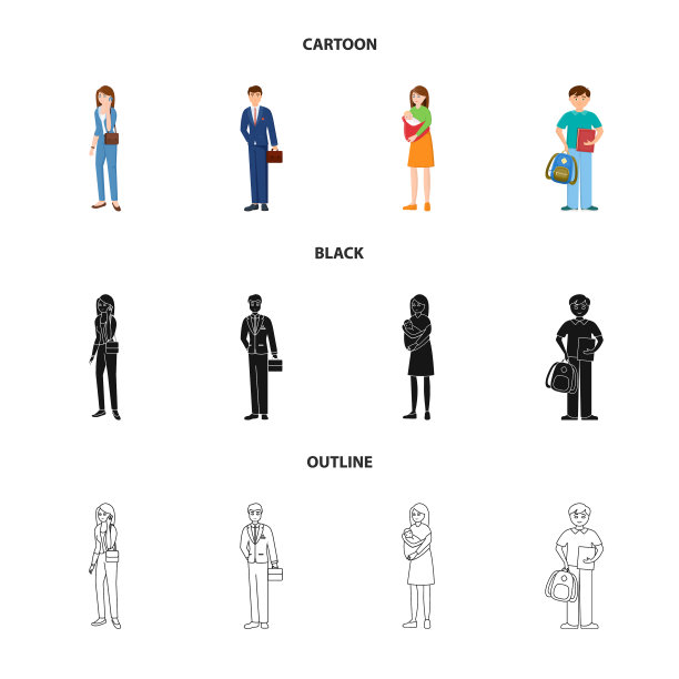 人物和化身符号集的设计图片下载