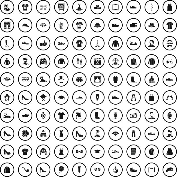 100个时尚偶像在简单的风格图片下载