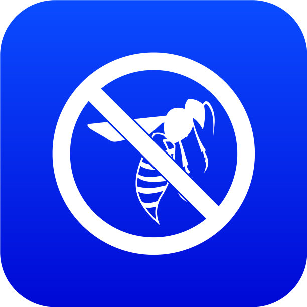 没有黄蜂标志图标数字蓝色图片下载