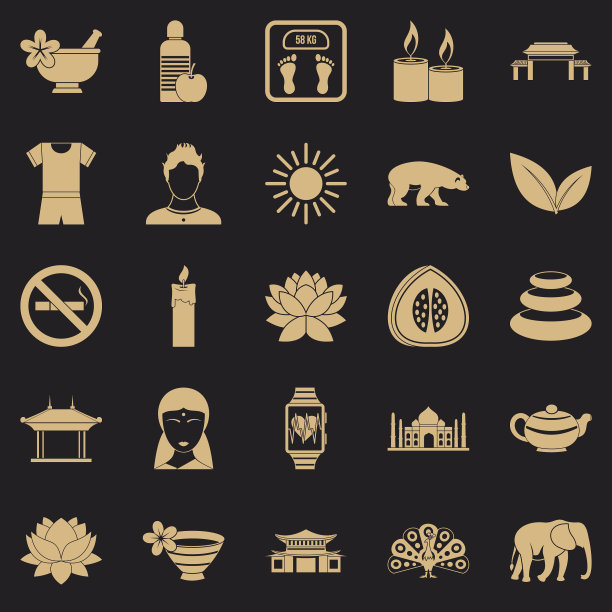 医疗保健图标设置简单的风格图片下载