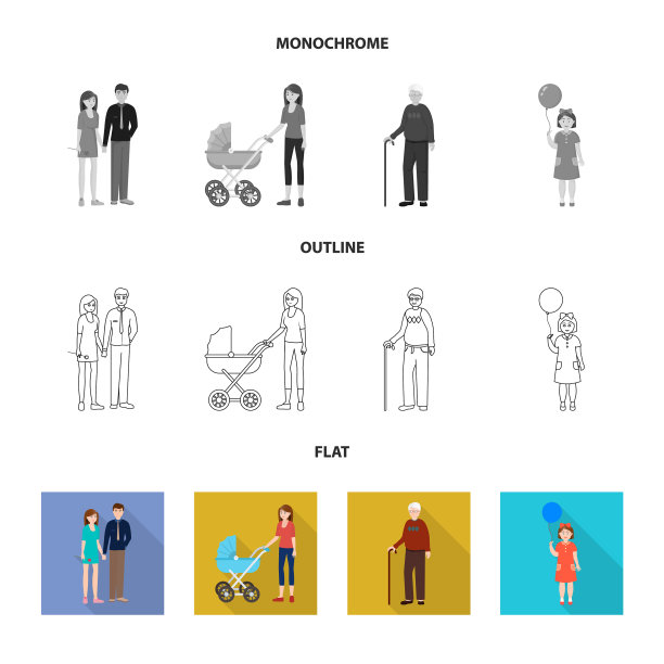 人物和化身符号集的设计图片下载