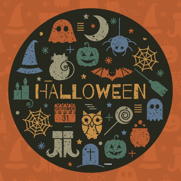 万圣节的图标设置成圆形图片下载