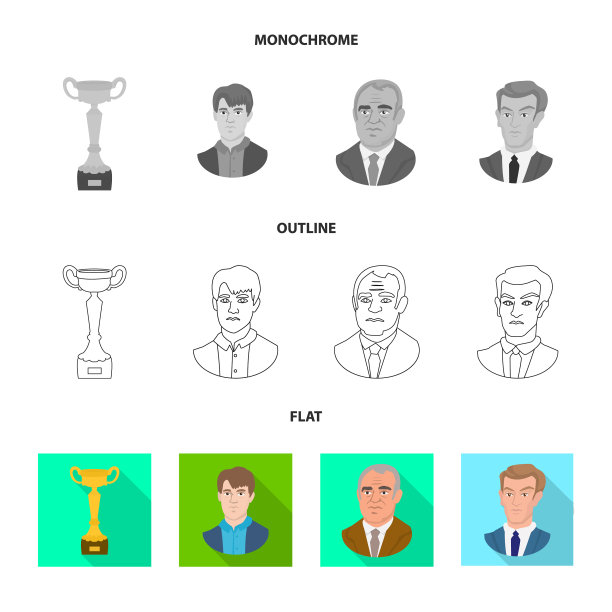 将军和瘦符号集的设计图片下载