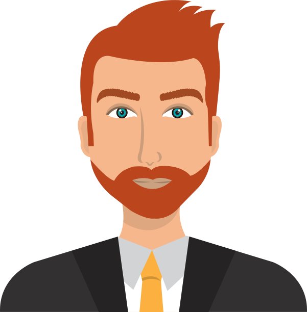 白人背景下的年轻商人简介图片下载