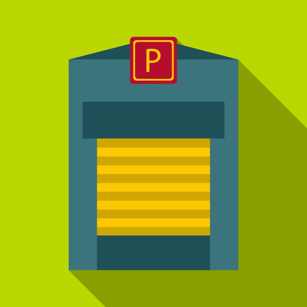 大门停车图标平坦风格图片下载