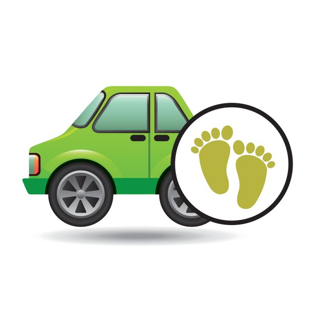 绿色生态汽车足迹概念图片下载