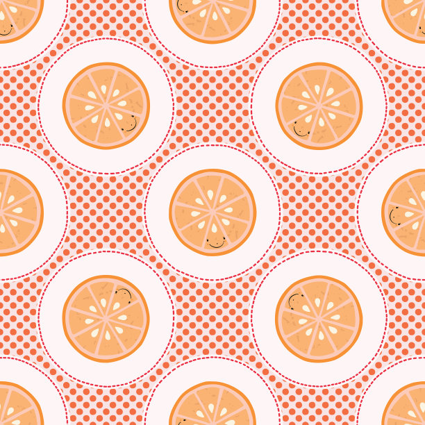 可爱的橙色圆点花纹图片下载