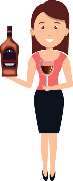 女人用威士忌酒瓶喝酒图片下载