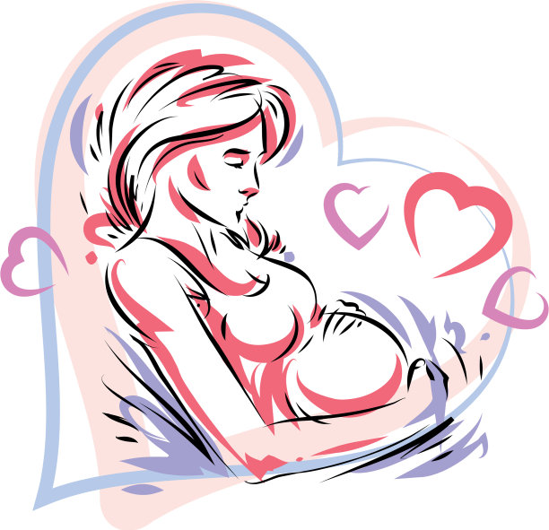 孕妇优雅的身体轮廓放置图片下载