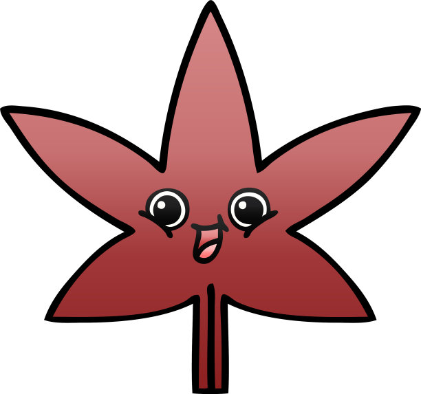 渐变阴影卡通秋叶图片下载
