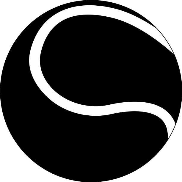 黑色扁平网球图标图片下载