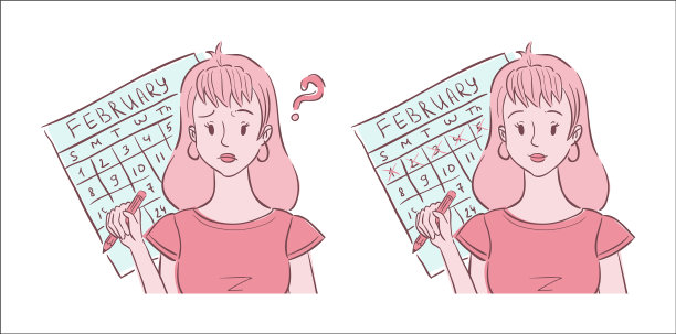 年轻女子对她的月经感到困惑和快乐图片下载