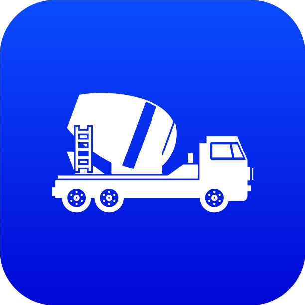 混凝土搅拌车图标数字蓝色图片下载