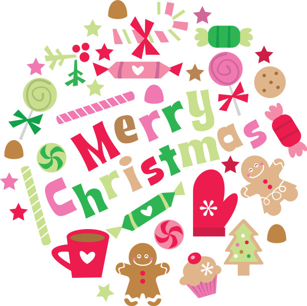 复古异想天开的圣诞短语图片下载