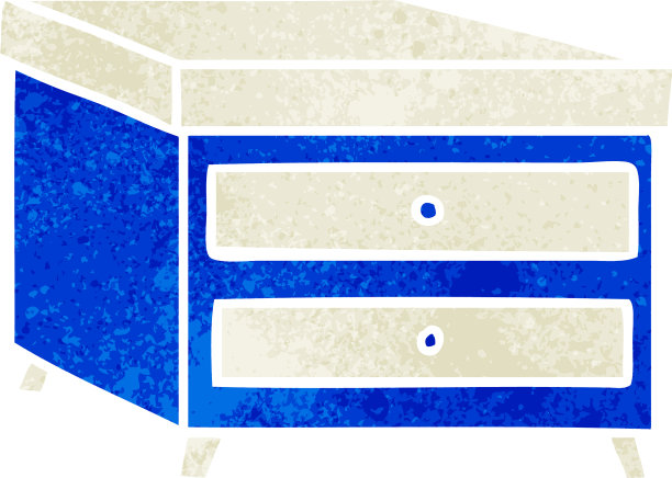 床头桌的复古卡通涂鸦图片下载