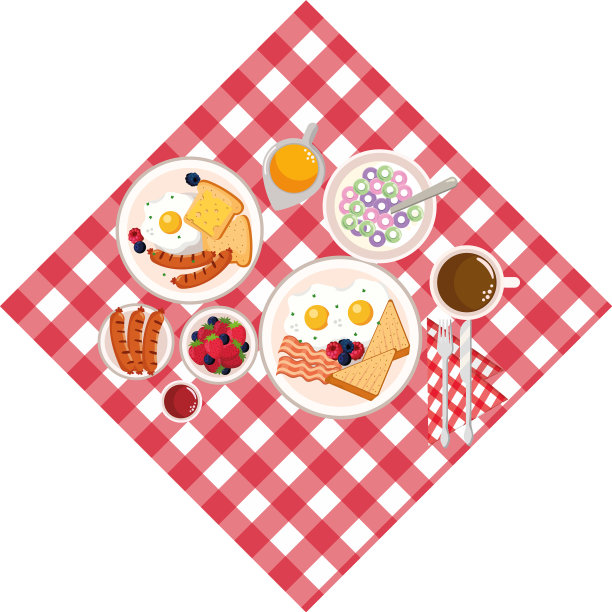 美味可口的早餐卡通图片下载