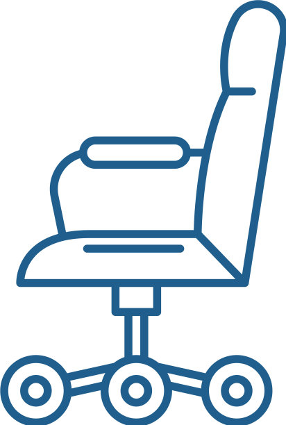 办公椅从侧线图标概念图片下载